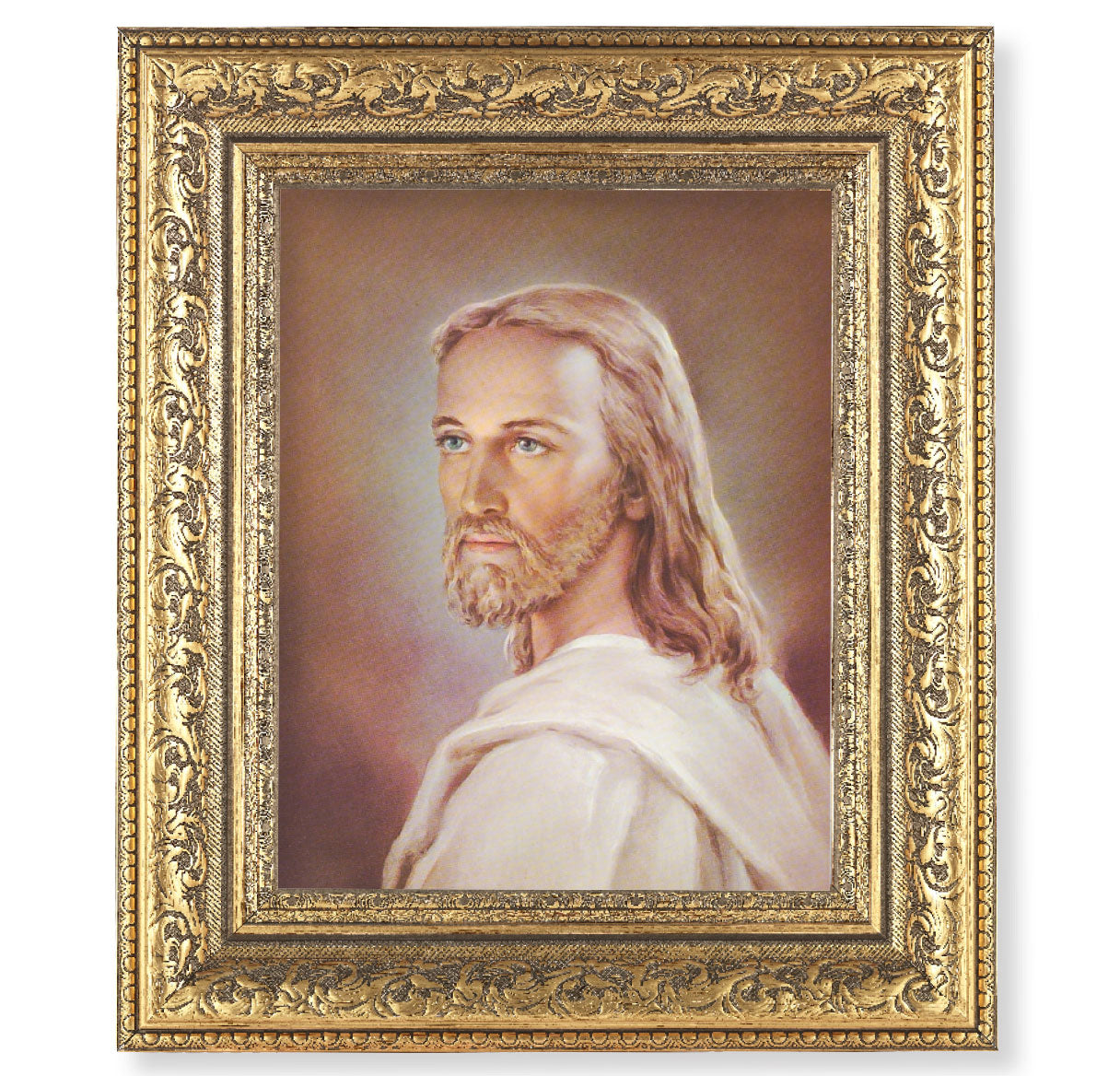Head of Christ Gold-Leaf Antique Framed Art