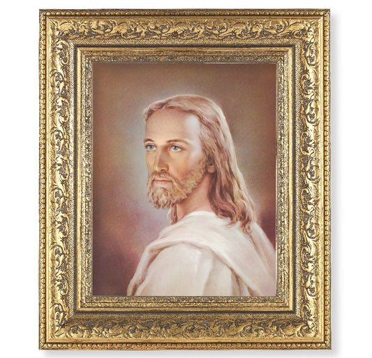 Head of Christ Gold-Leaf Antique Framed Art