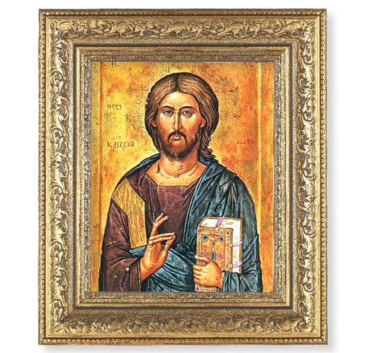 Christ All Knowing Gold-Leaf Antique Framed Art