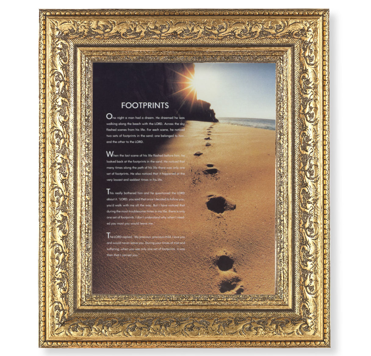 Footprints Gold-Leaf Antique Framed Art