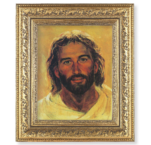 Head of Christ Gold-Leaf Antique Framed Art