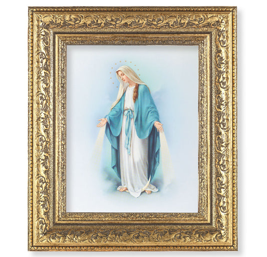 Our Lady of Grace Gold-Leaf Antique Framed Art