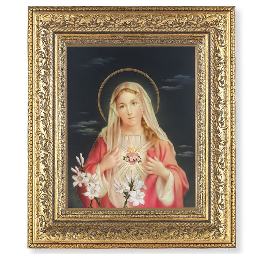 Immaculate Heart of Mary Gold-Leaf Antique Framed Art