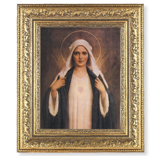 Immaculate Heart of Mary Gold-Leaf Antique Framed Art