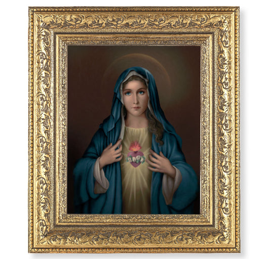 Immaculate Heart of Mary Gold-Leaf Antique Framed Art