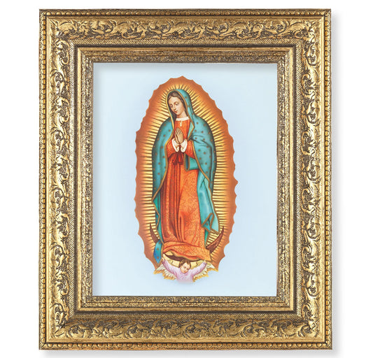 Our Lady of Guadalupe Gold-Leaf Antique Framed Art