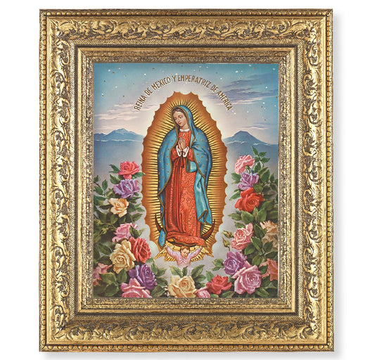 Our Lady of Guadalupe Gold-Leaf Antique Framed Art