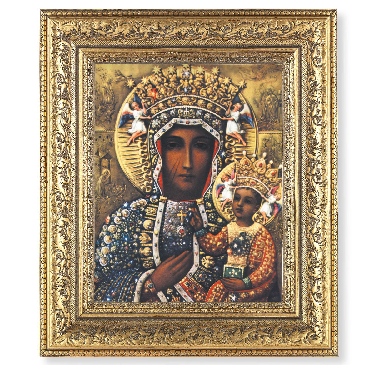 Our Lady of Czestochowa Gold-Leaf Antique Framed Art