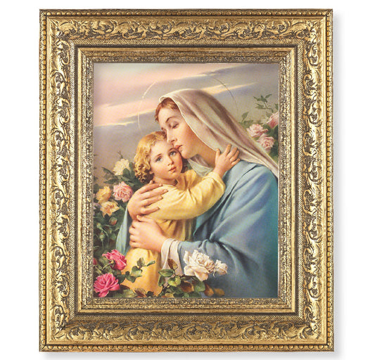 Madonna and Child Gold-Leaf Antique Framed Art