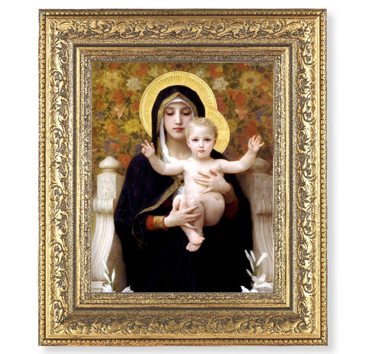 Madonna of the Lilies Gold-Leaf Antique Framed Art