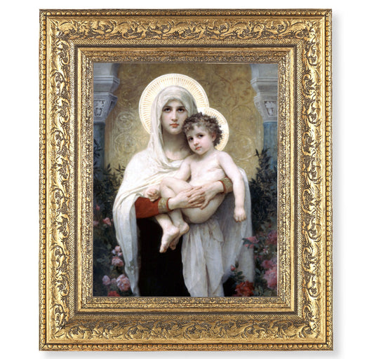 Madonna and Child Gold-Leaf Antique Framed Art