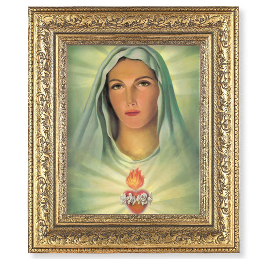 Immaculate Heart of Mary Gold-Leaf Antique Framed Art