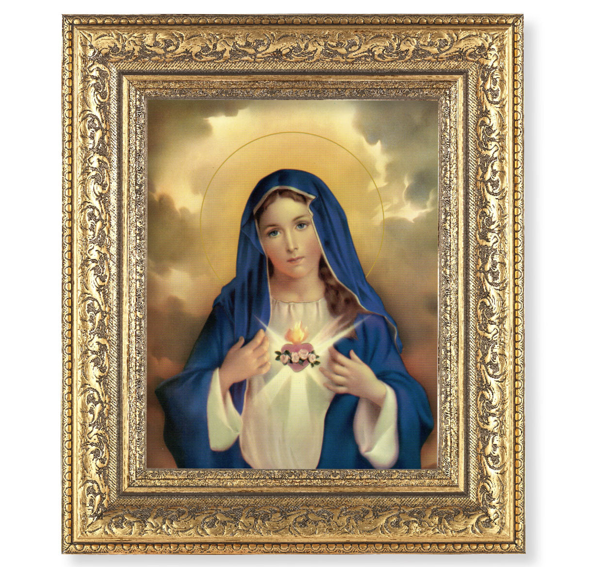 Immaculate Heart of Mary Gold-Leaf Antique Framed Art
