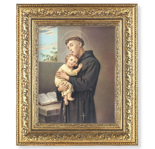 St. Anthony Gold-Leaf Antique Framed Art