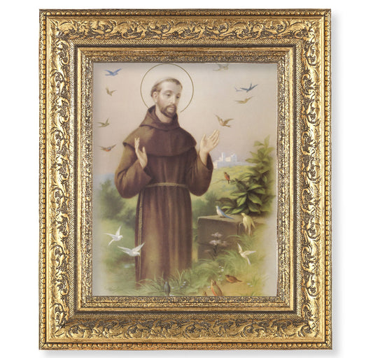 St. Francis Gold-Leaf Antique Framed Art