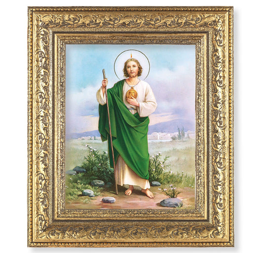 St. Jude Gold-Leaf Antique Framed Art