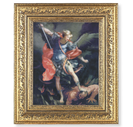 St. Michael Gold-Leaf Antique Framed Art