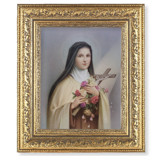 St. Therese Gold-Leaf Antique Framed Art