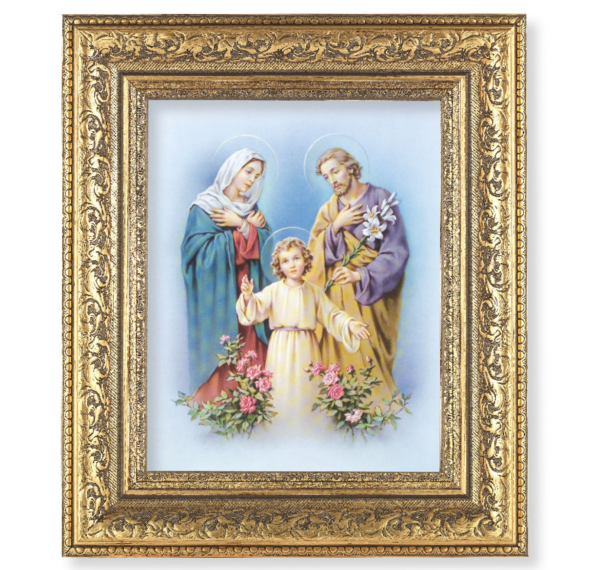 Holy Family Gold-Leaf Antique Framed Art