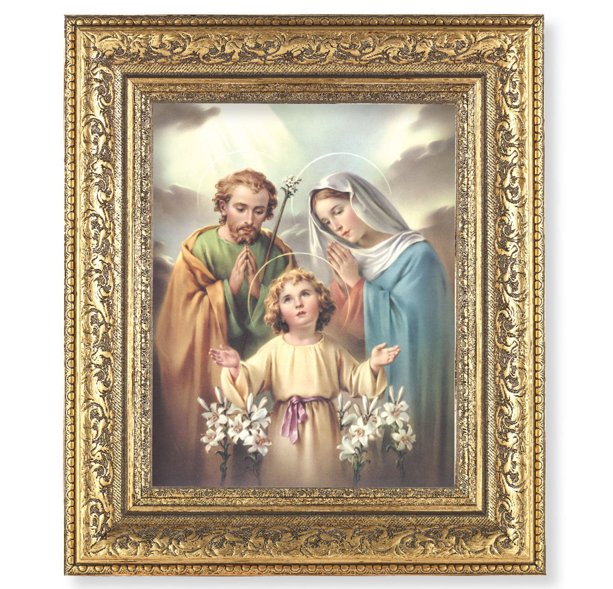 Holy Family Gold-Leaf Antique Framed Art