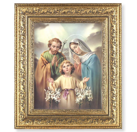 Holy Family Gold-Leaf Antique Framed Art