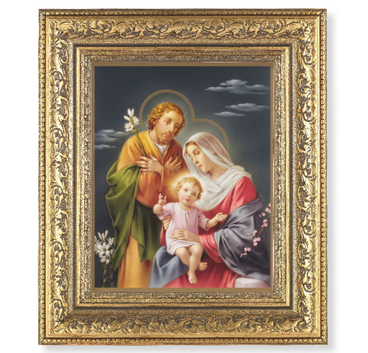 Holy Family Gold-Leaf Antique Framed Art