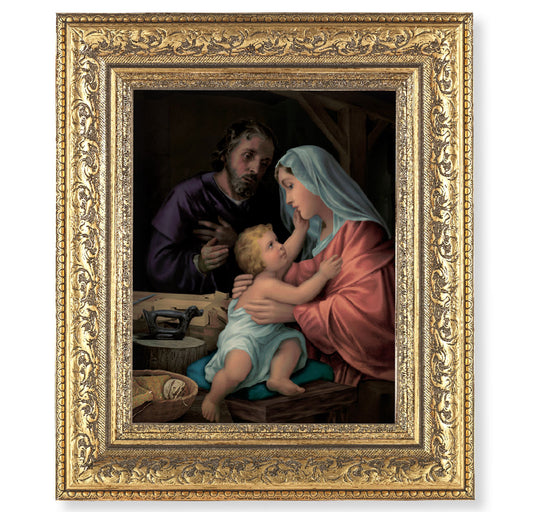 Holy Family Gold-Leaf Antique Framed Art
