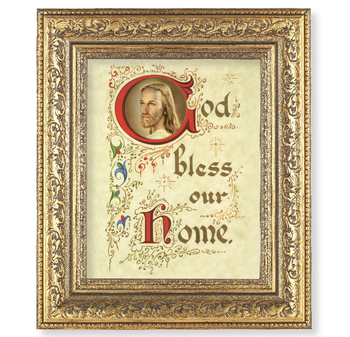 House Blessing Christ Gold-Leaf Antique Framed Art