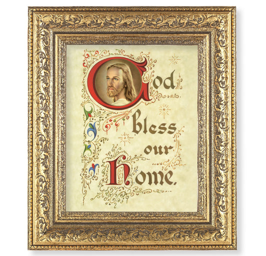 House Blessing Christ Gold-Leaf Antique Framed Art