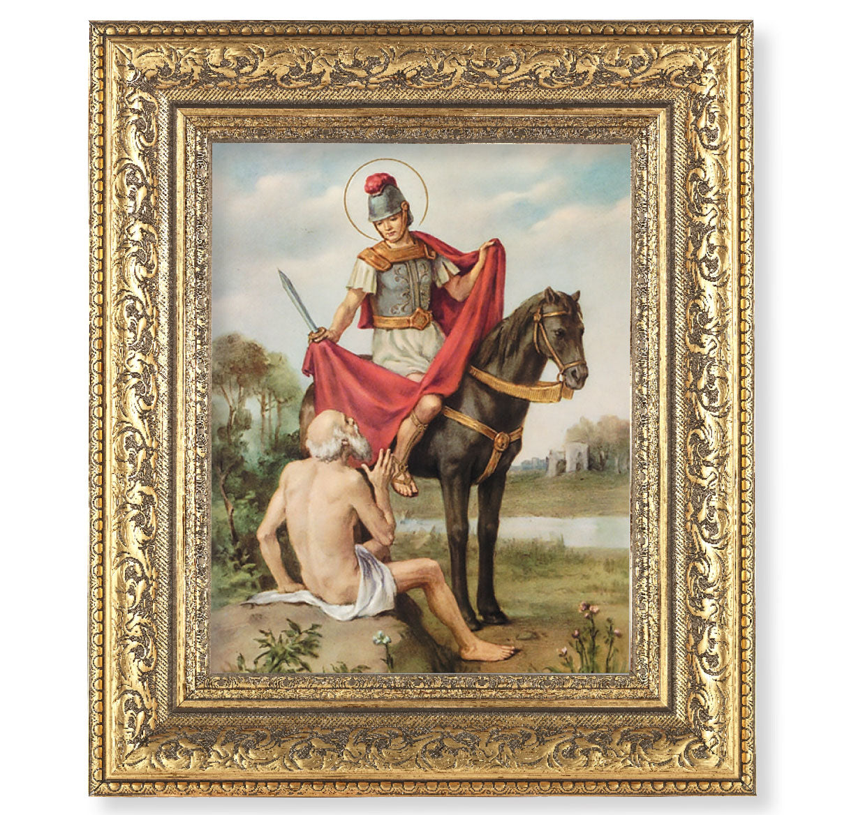 St. Martin of Tours Gold-Leaf Antique Framed Art