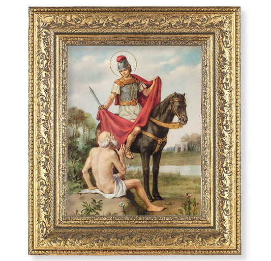 St. Martin of Tours Gold-Leaf Antique Framed Art