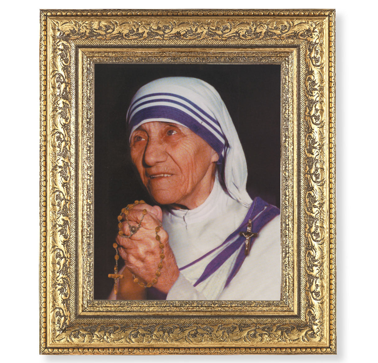 St. Teresa of Calcutta Gold-Leaf Antique Framed Art