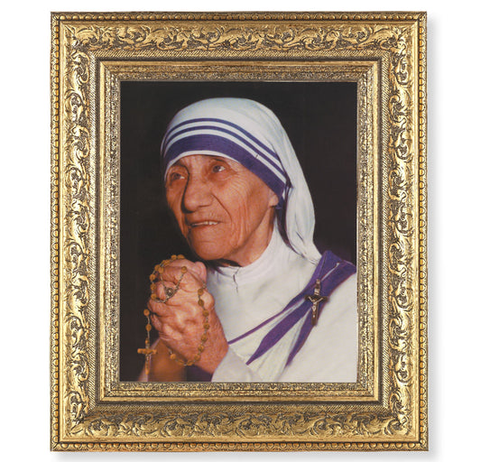 St. Teresa of Calcutta Gold-Leaf Antique Framed Art