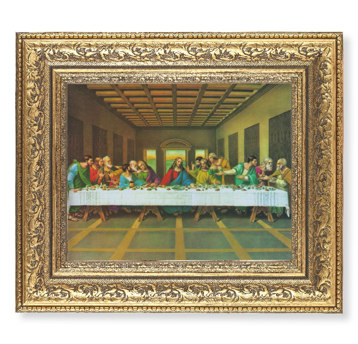 The Last Supper Gold-Leaf Antique Framed Art