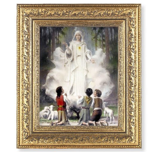 Our Lady of Fatima Gold-Leaf Antique Framed Art