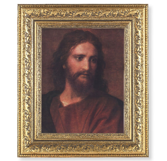 Head of Christ Gold-Leaf Antique Framed Art