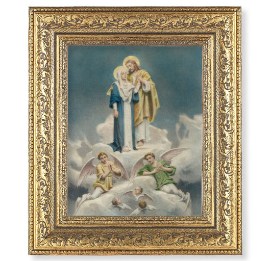Jesus and Mary Gold-Leaf Antique Framed Art
