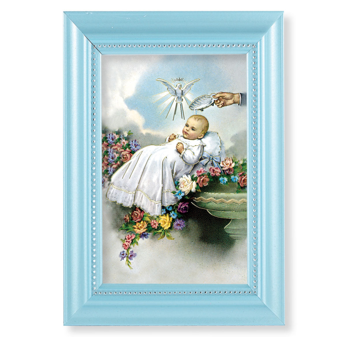 Baptism Pearlized Blue Framed Art