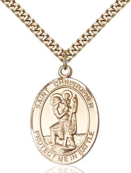 14kt Gold Filled Saint Christopher Pendant