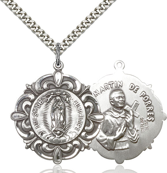 Sterling Silver Our Lady of Guadalupe / Martin de Porre