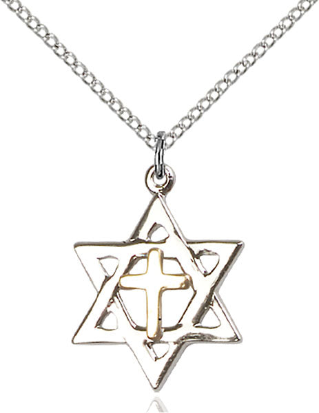 Two-Tone GF/SS Star of David Pendant