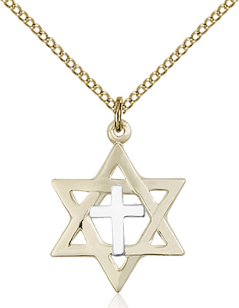 Two-Tone SS/GF Star of David Pendant