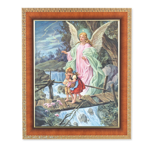 Guardian Angel Natural Tiger Cherry Framed Art