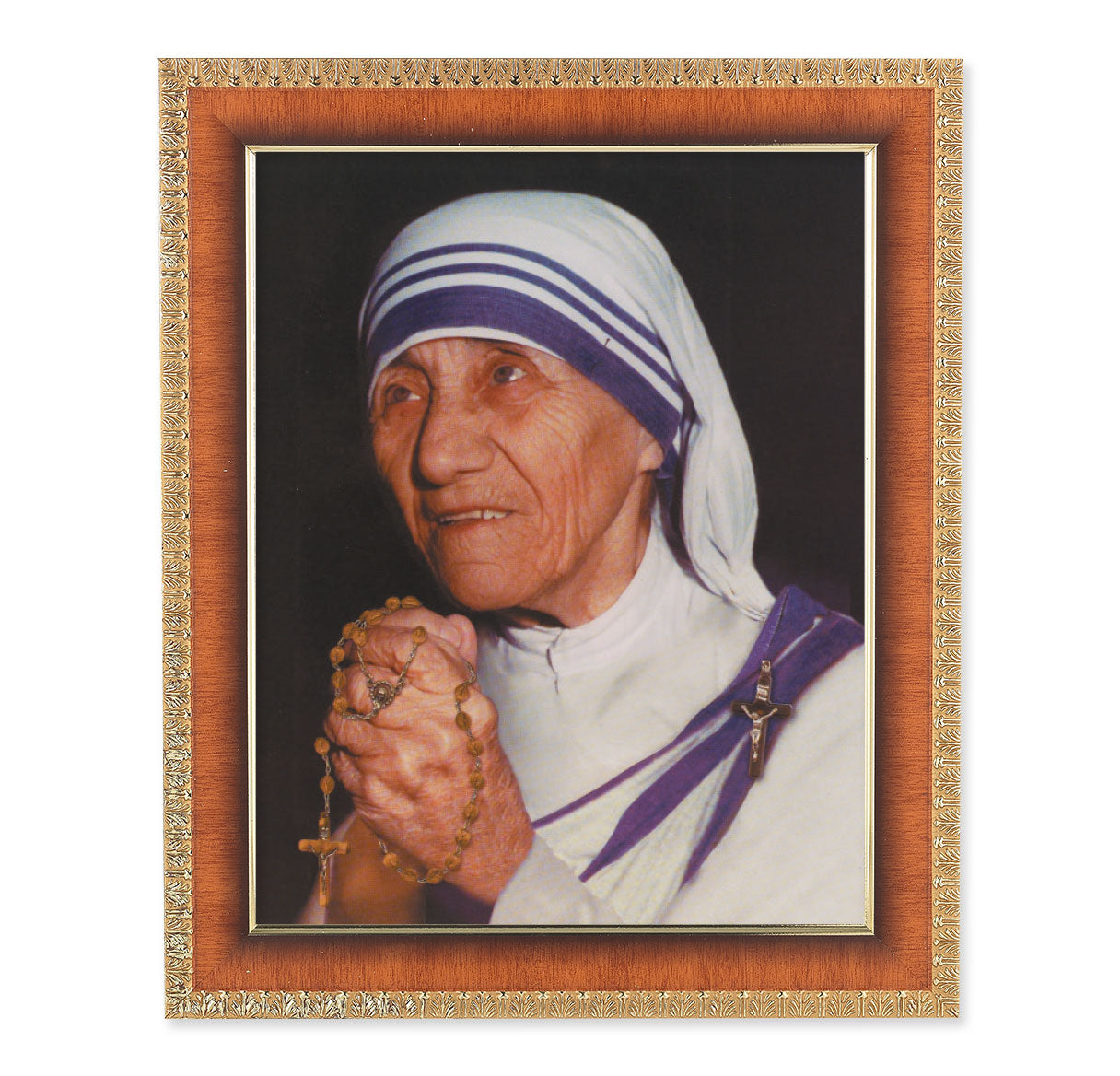 St. Teresa of Calcutta Natural Tiger Cherry Framed Art