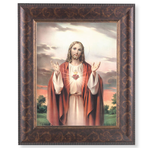 Sacred Heart of Jesus Art-Deco Framed Art