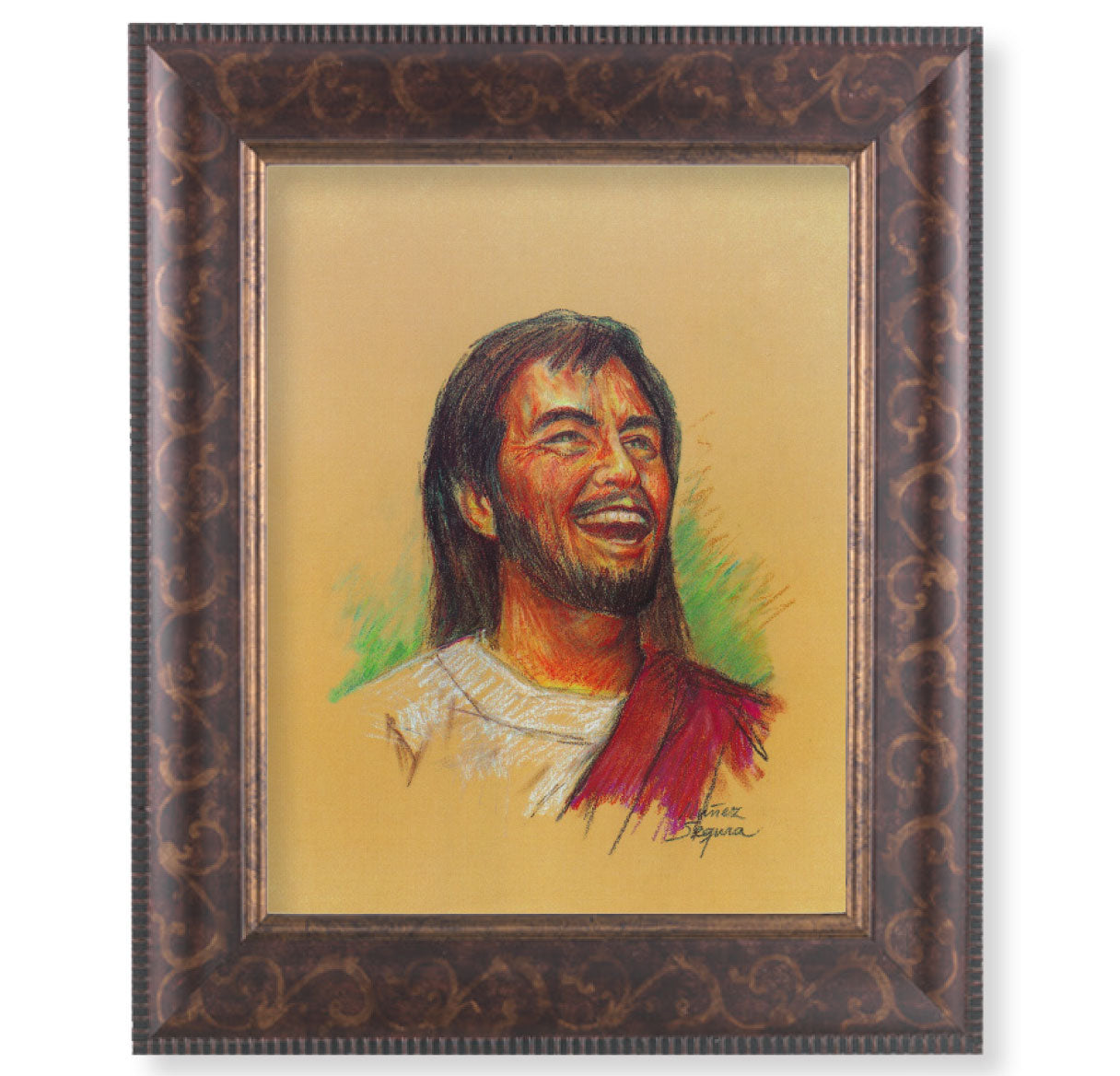 Laughing Jesus Art-Deco Framed Art