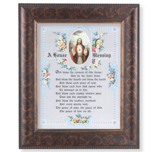 Sacred Heart of Jesus House Blessing Art-Deco Framed Art