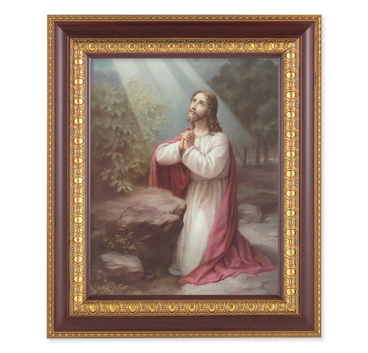 Christ on the Mount of Olives Cherry Gold Framed Art