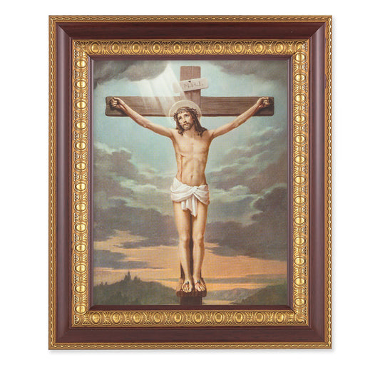 Crucifixion Cherry Gold Framed Art
