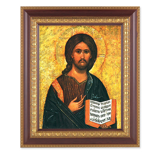Christ The Teacher Cherry Gold Framed Art